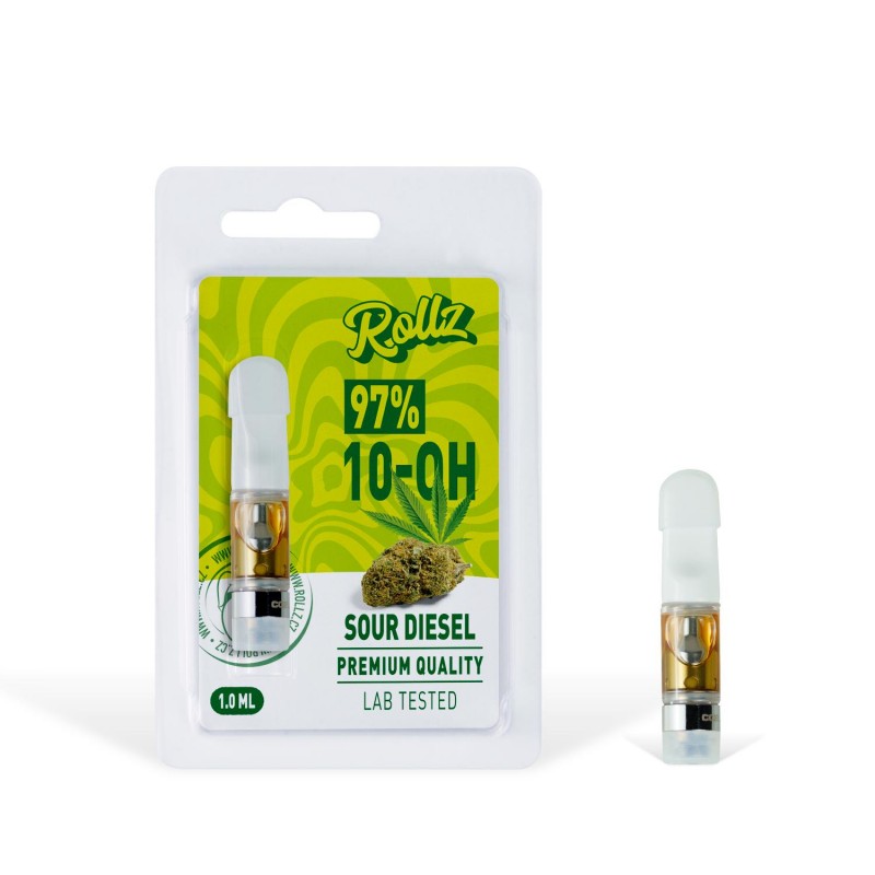 Cartucho Vape 10-OH 1ml 97% - Sour Diesel. ROLLZ