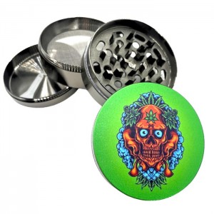 Grinder Aluminio Herbs Calavera 63mm/4 Partes