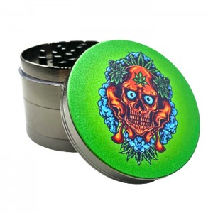 Grinder Aluminio Herbs Calavera 63mm/4 Partes