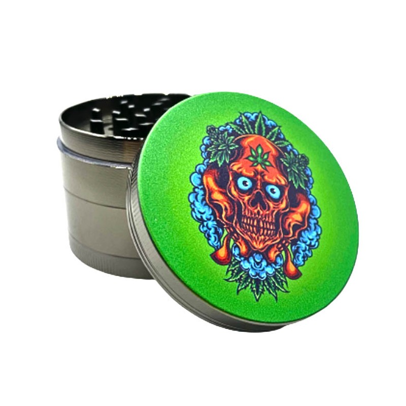 Grinder Aluminio Herbs Calavera 63mm/4 Partes