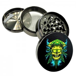 Grinder Aluminio Herbs Calavera Seta 63mm/4 Partes