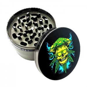 Grinder Aluminio Herbs Calavera Seta 63mm/4 Partes